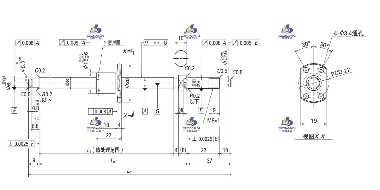 W0801MA-7PY-C3Z1.5-MA標準滾珠絲杠